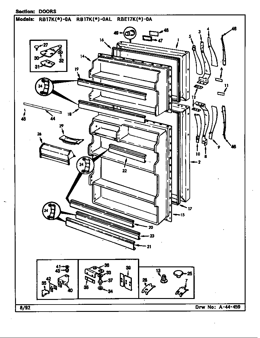 Magic Chef RB17KA-0A-BG25C doors diagram