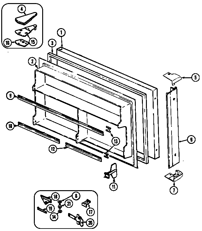Jenn-Air JRTDE228B freezer door diagram