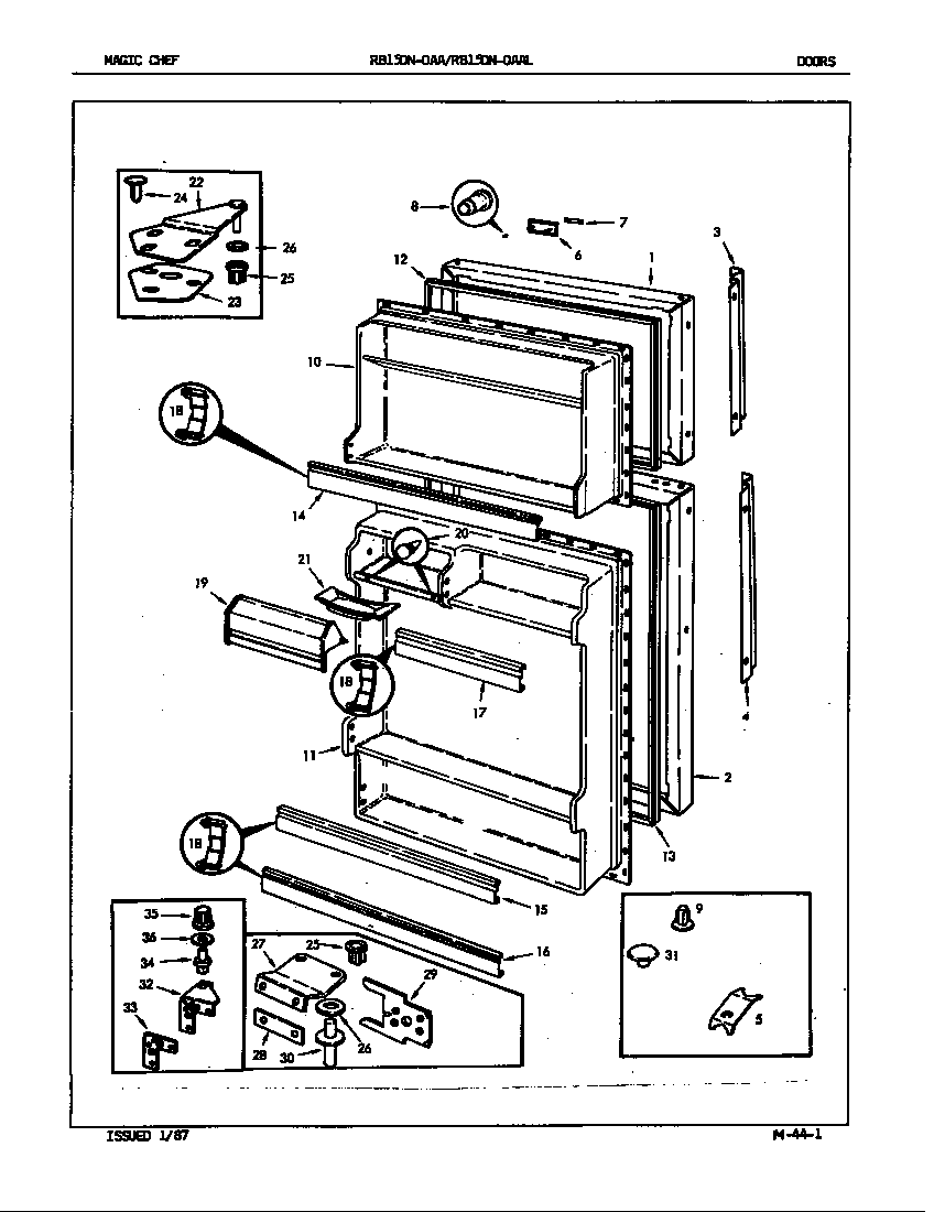 Magic Chef RB15DN-0AA/7C09A doors diagram