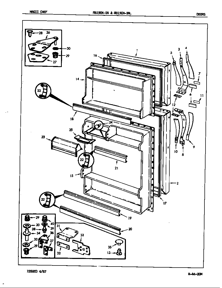 Magic Chef RB15EN-2A/7C01A doors diagram