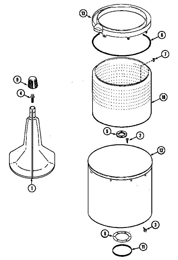 Norge LWN202WC tub diagram