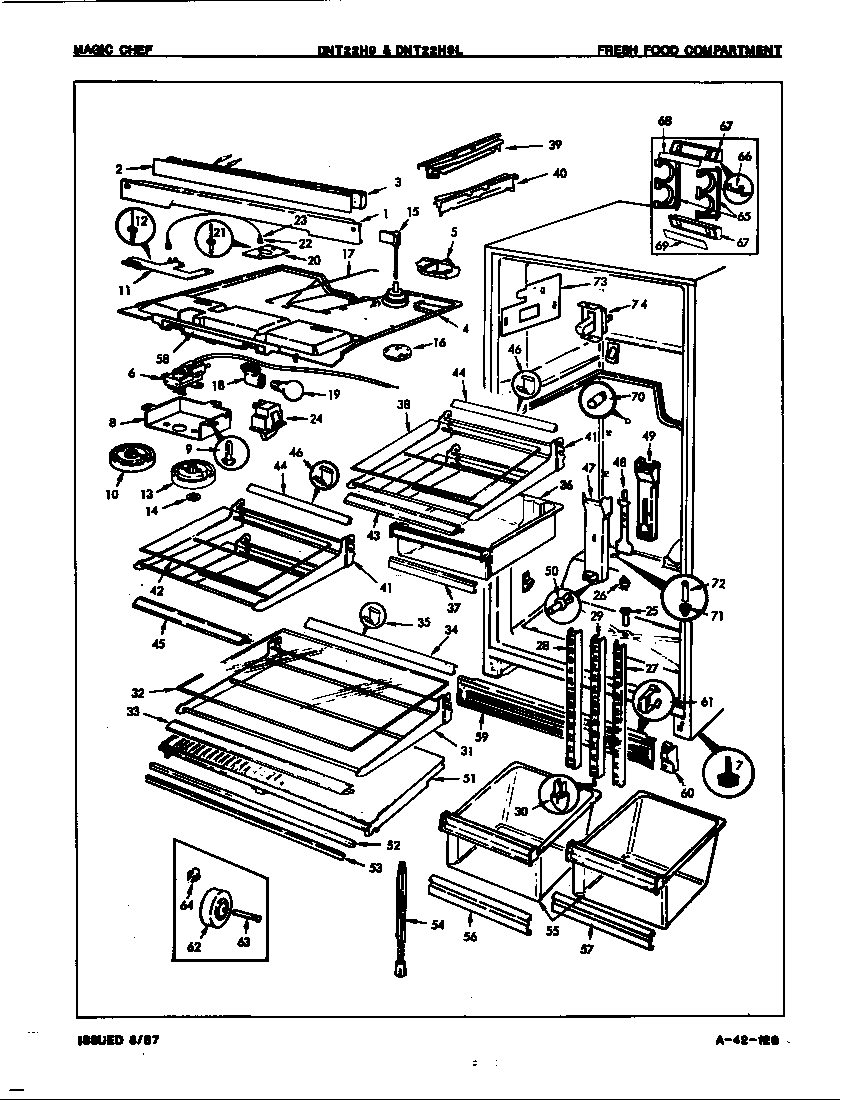 Admiral DNT22H9A/7B06A fresh food compartment diagram