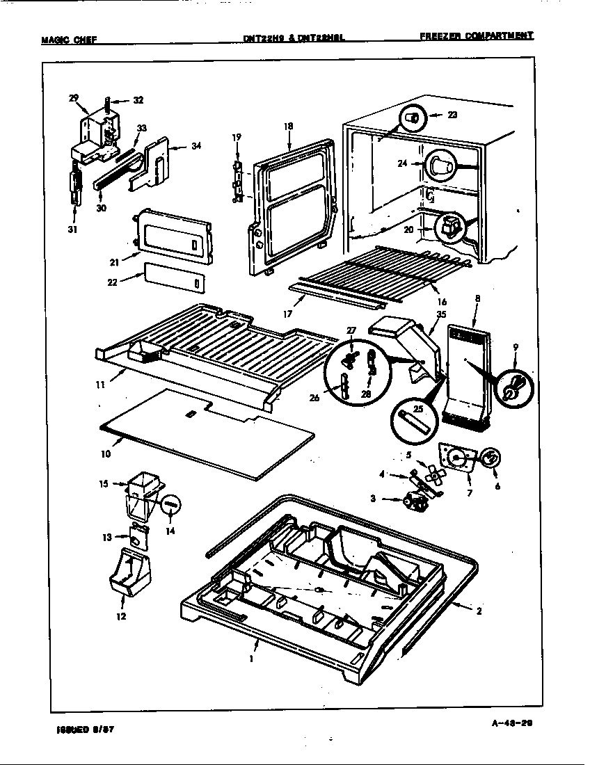 Admiral DNT22H9A/7B06A freezer compartment diagram