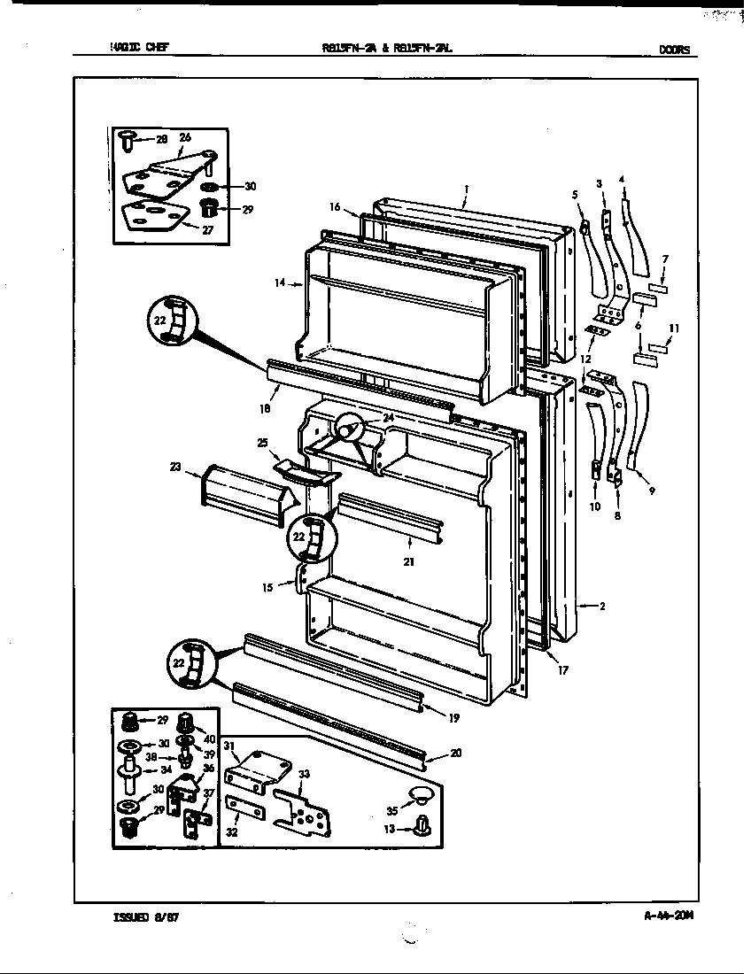 Magic Chef RB15FA-2A/7C32A doors diagram