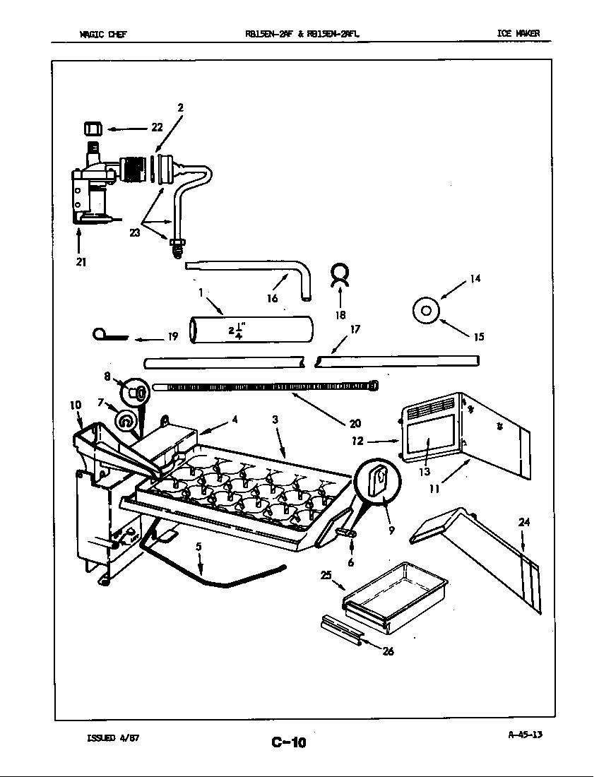 Magic Chef RB15EA2AF/5E30A ice maker diagram