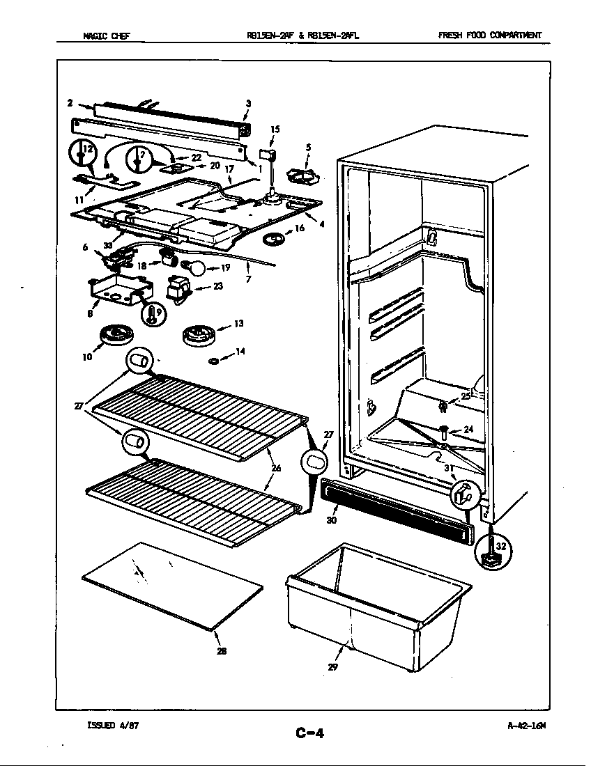Magic Chef RB15EN-2AFL/5E30B fresh food compartment diagram