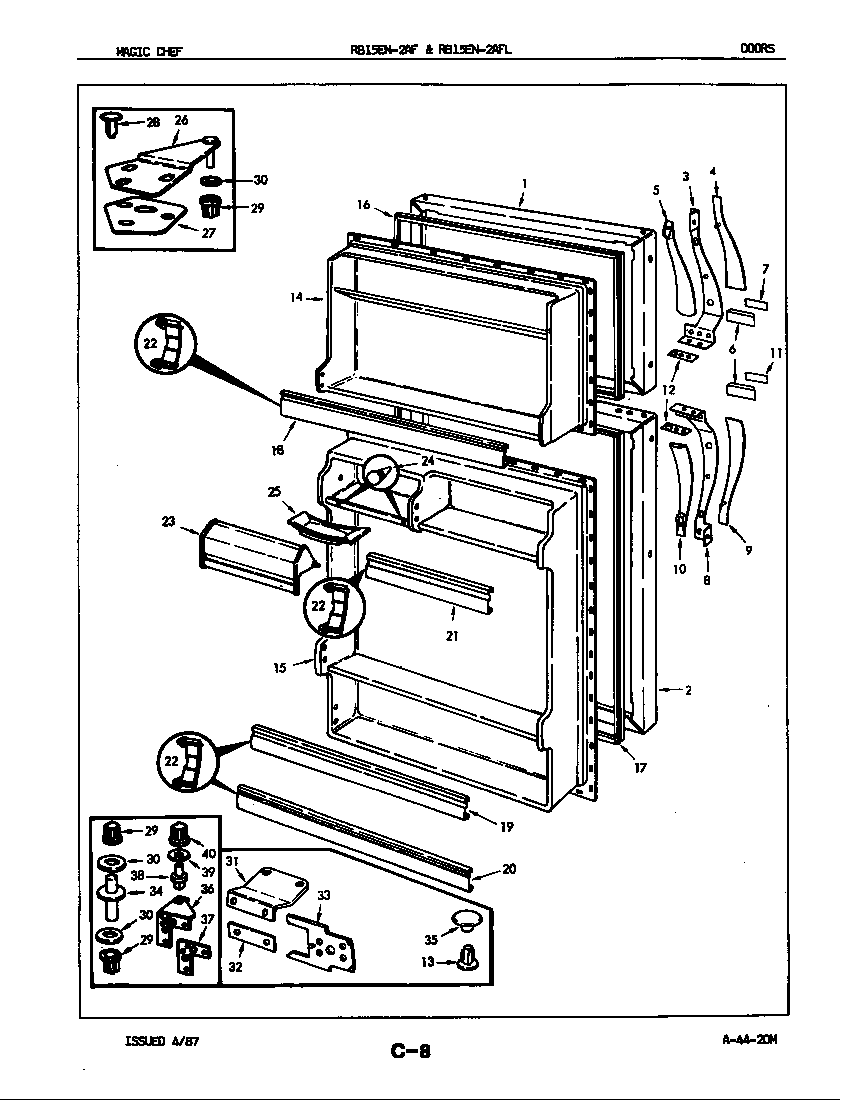 Magic Chef RB15EA-2AFL/7C20B doors diagram