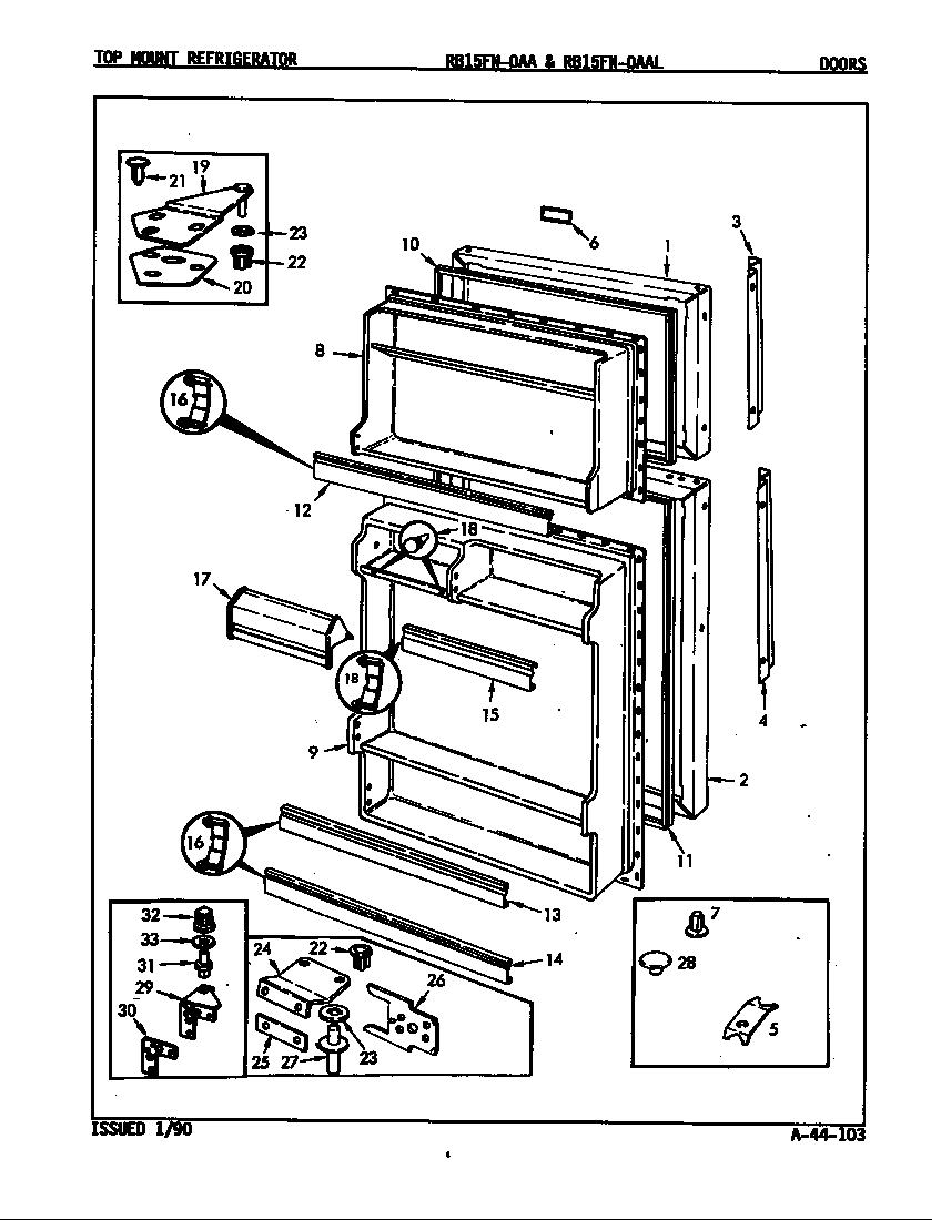 Magic Chef RB15FN-0AAL/8C48B doors diagram