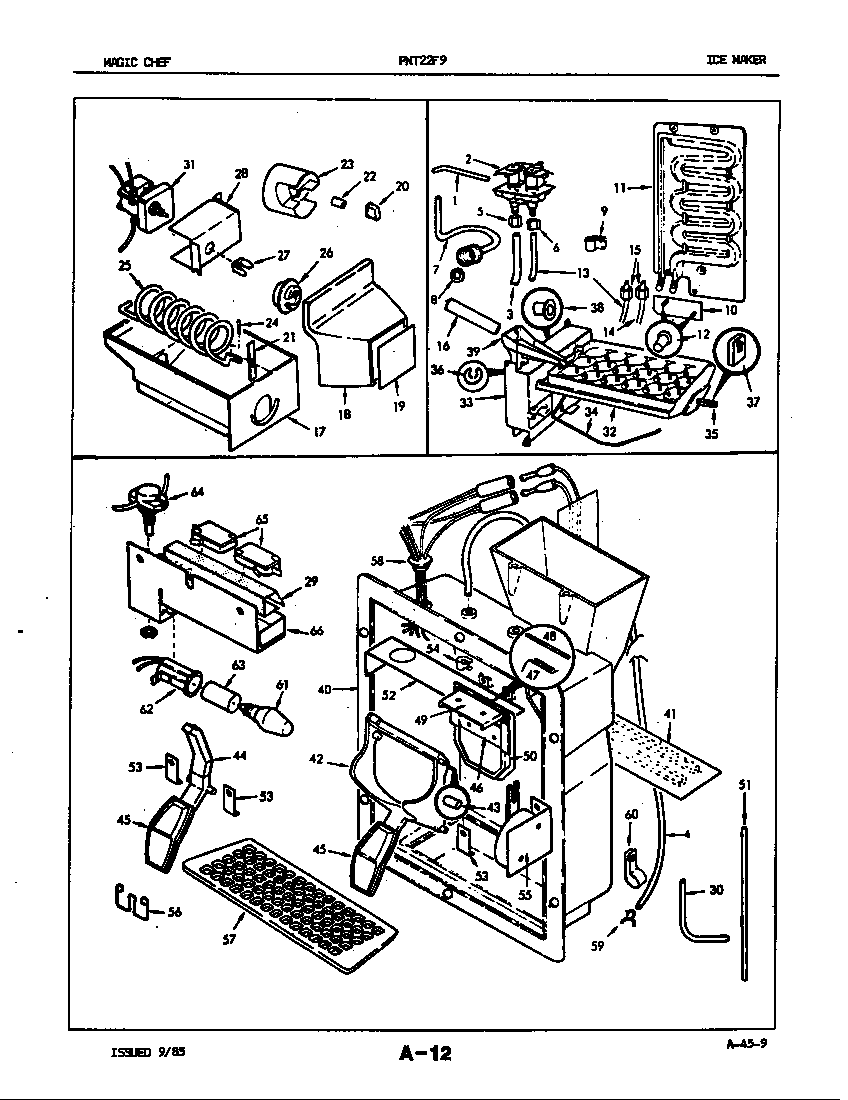 Admiral PNT22F9/5B62A ice maker diagram