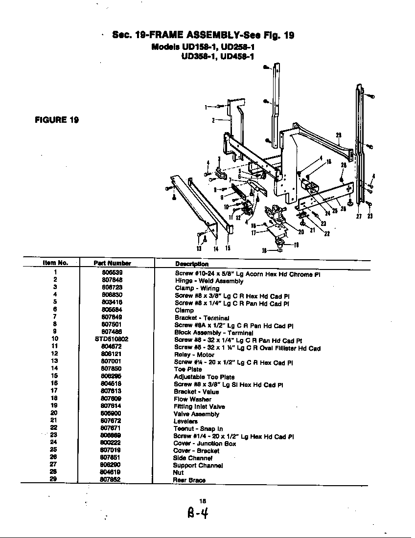 Magic Chef UD358-1 frame assembly (ud358-1) (ud358-1) diagram