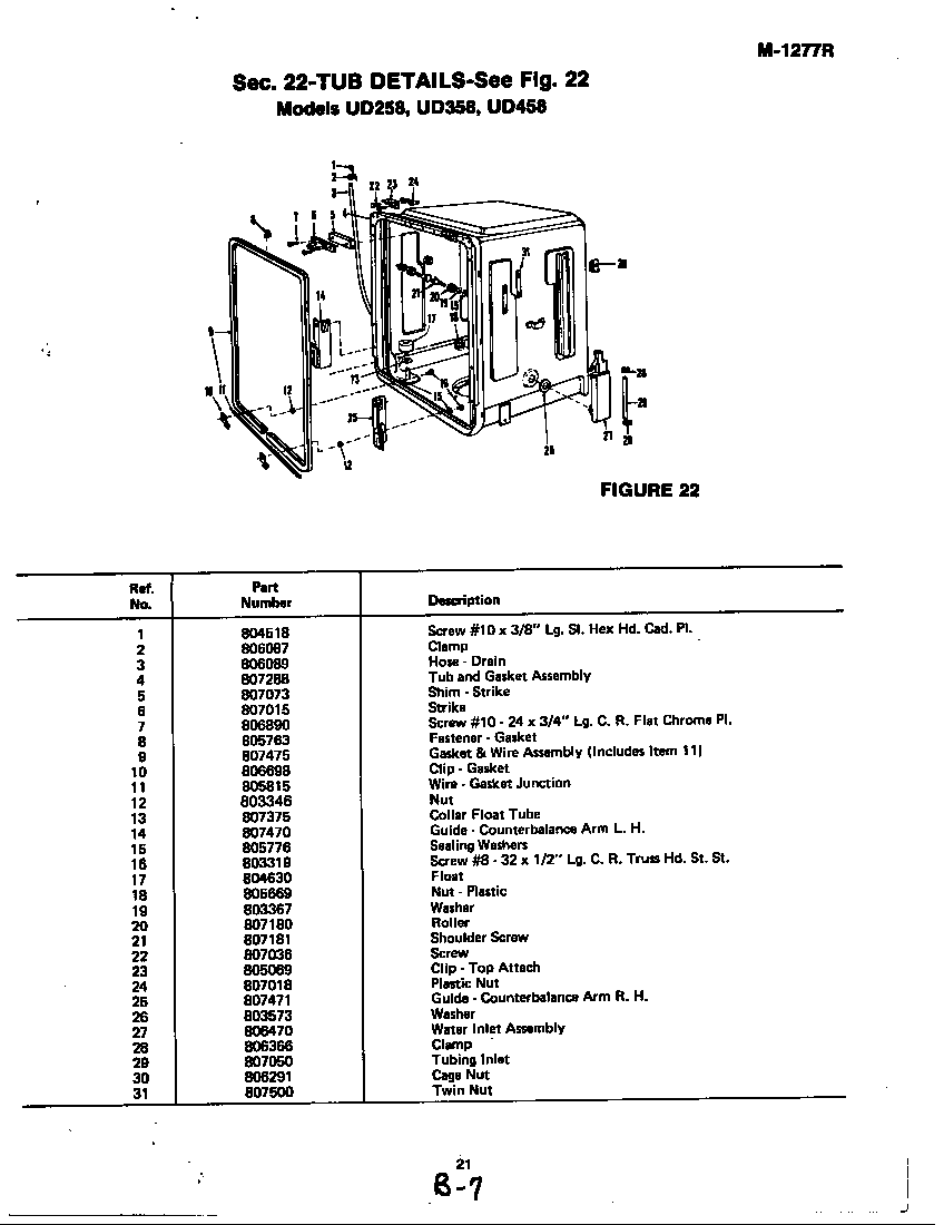 Magic Chef UD358-1 tub (ud358) (ud358) diagram