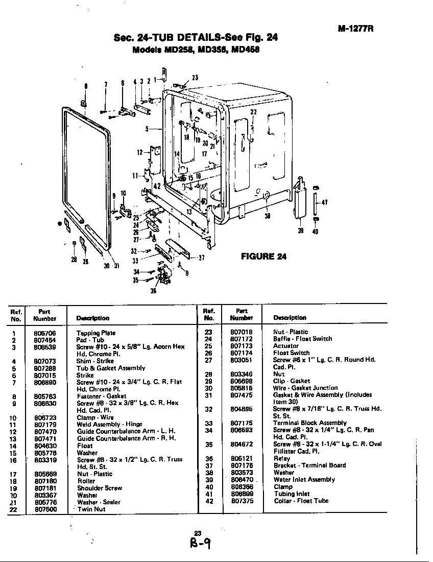 Magic Chef UD358-1 tub (md358) (md358) diagram