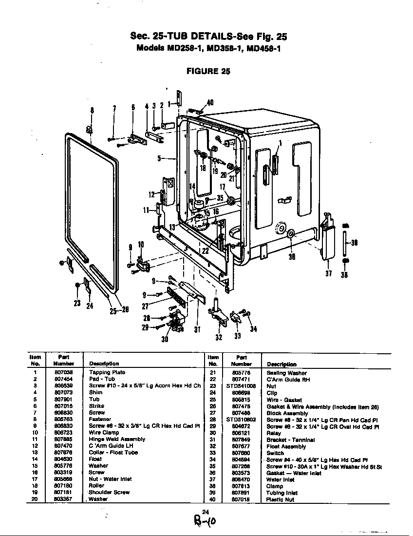 Magic Chef UD358-1 tub (md358-1) (md358-1) diagram