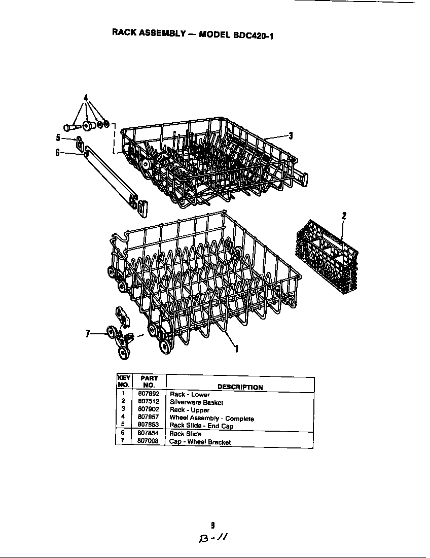 Magic Chef BDC420-1 rack assembly (bdc420-1) (bdc420-1) diagram