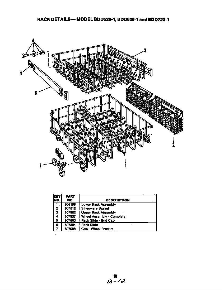 Magic Chef BDD620-1 rack diagram