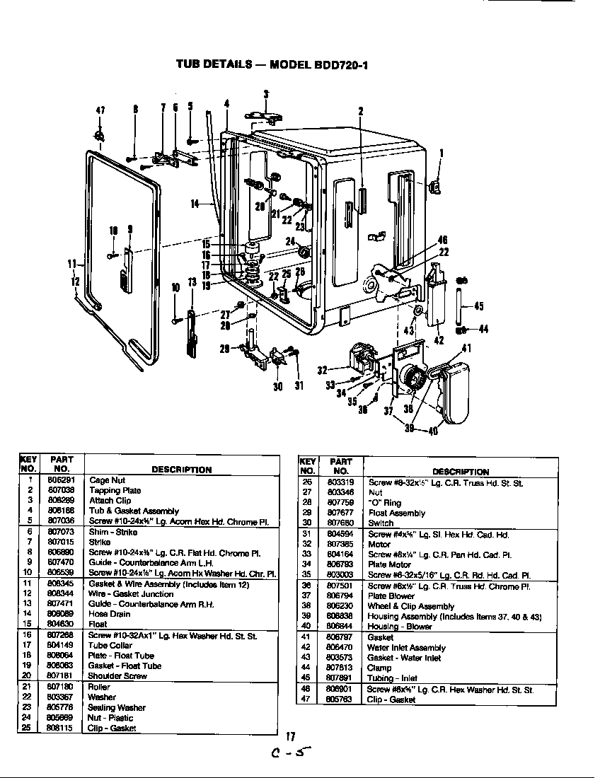 Magic Chef BDD620-1 tub (bdd720-1) (bdd720-1) diagram