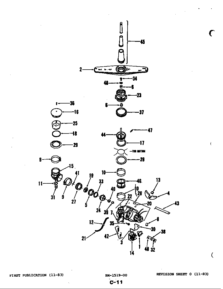 Magic Chef DU51A-05 motor & pump assembly diagram