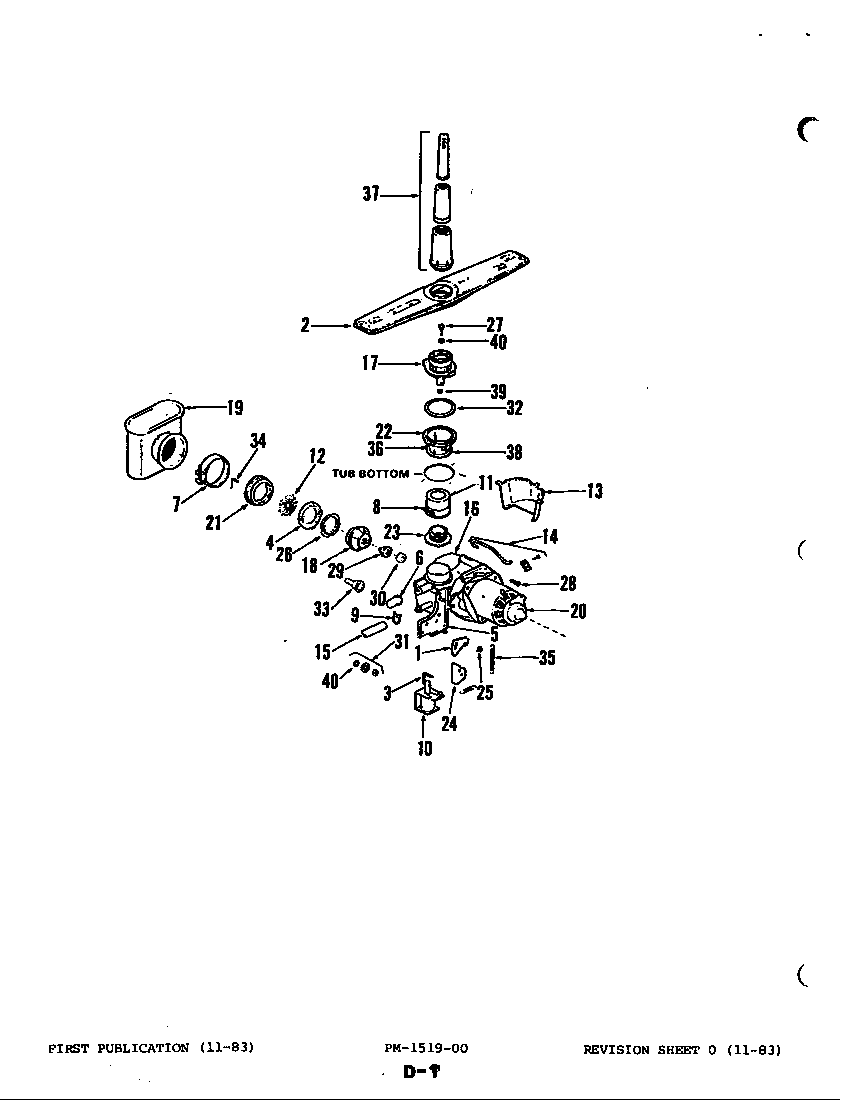 Magic Chef DU70A-01 pump assembly diagram