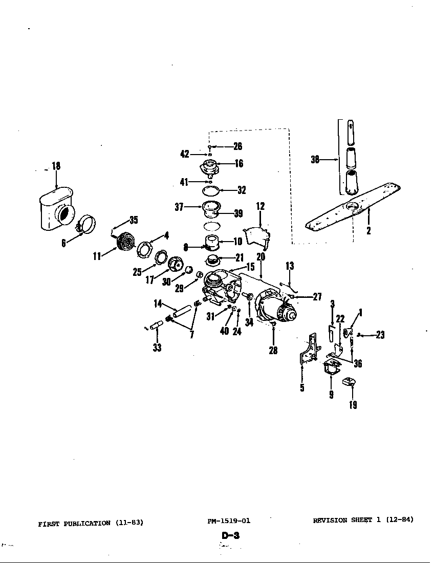 Magic Chef DU95A-01 motor & pump diagram