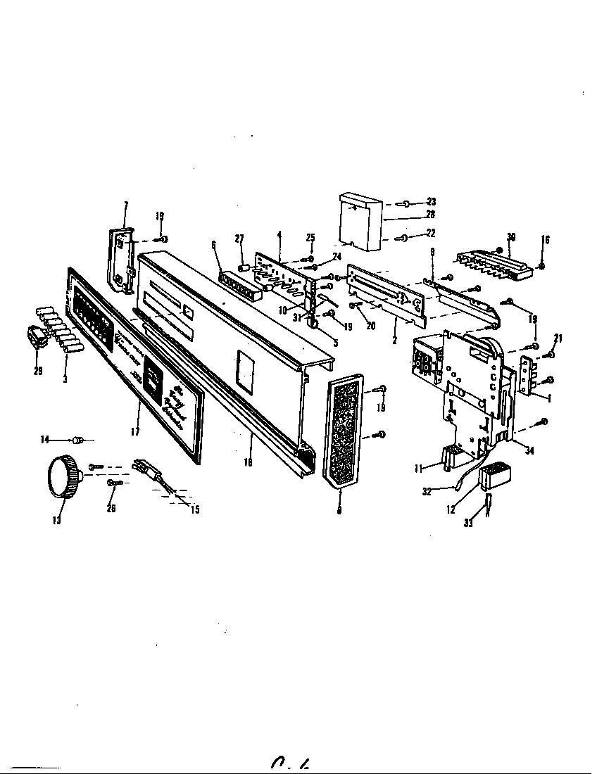 Admiral DU25A-2 control panel parts diagram