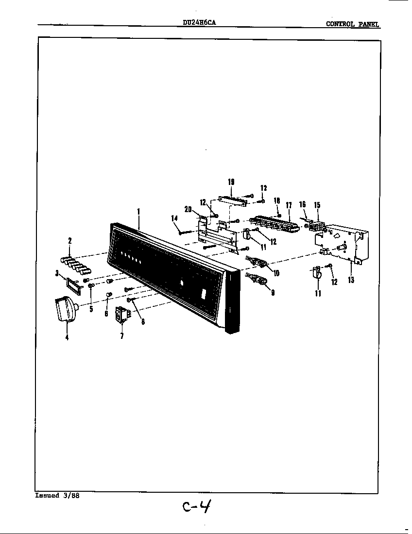 Maytag DU24H6CA control panel diagram