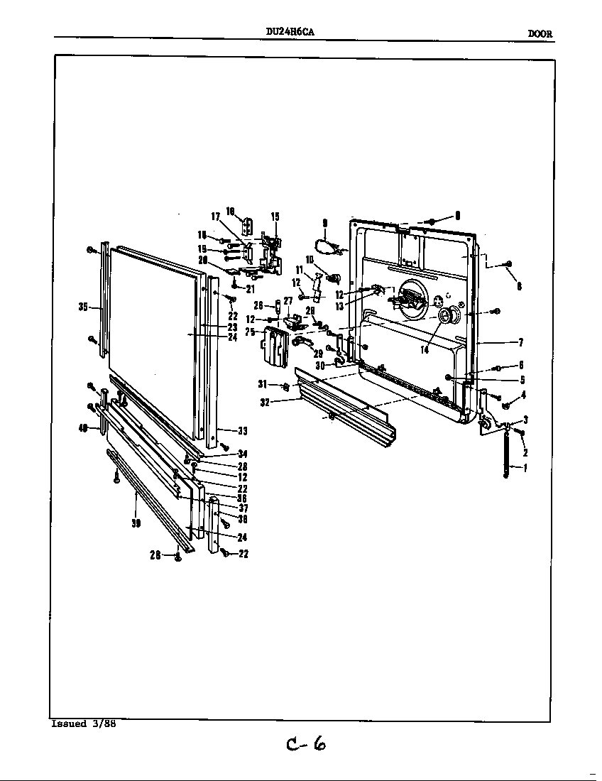 Maytag DU24H6CA door diagram