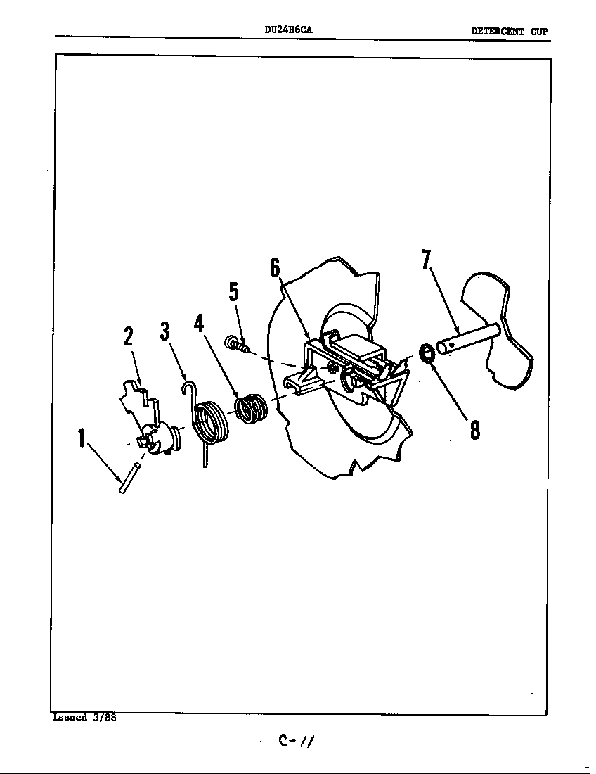 Maytag DU24H6CA detergent cup diagram