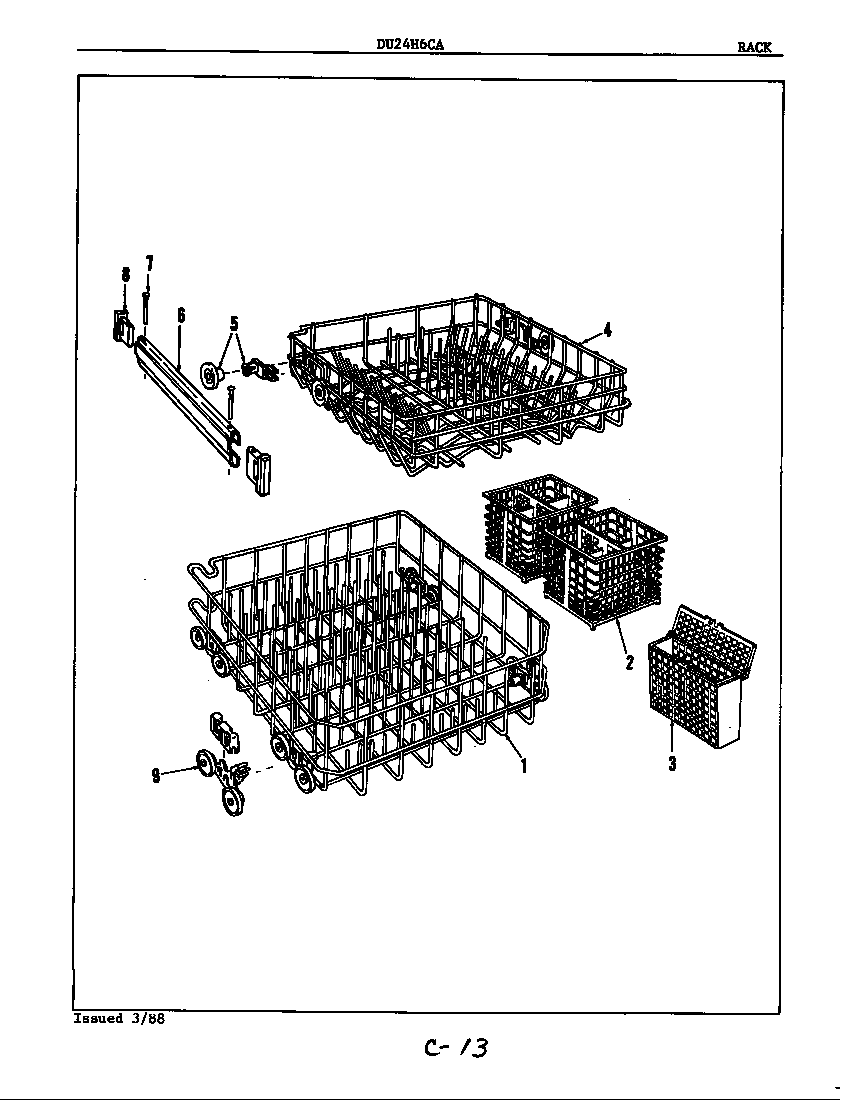 Maytag DU24H6CA rack diagram