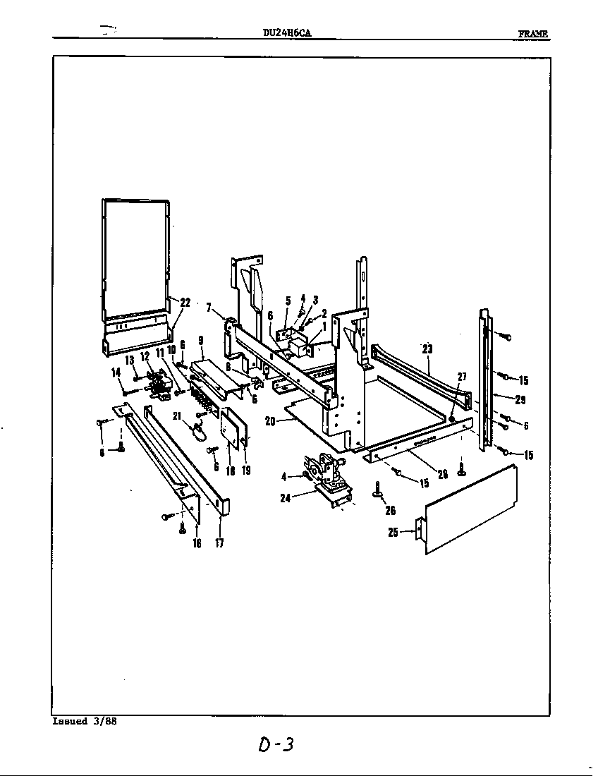 Maytag DU24H6CA frame diagram