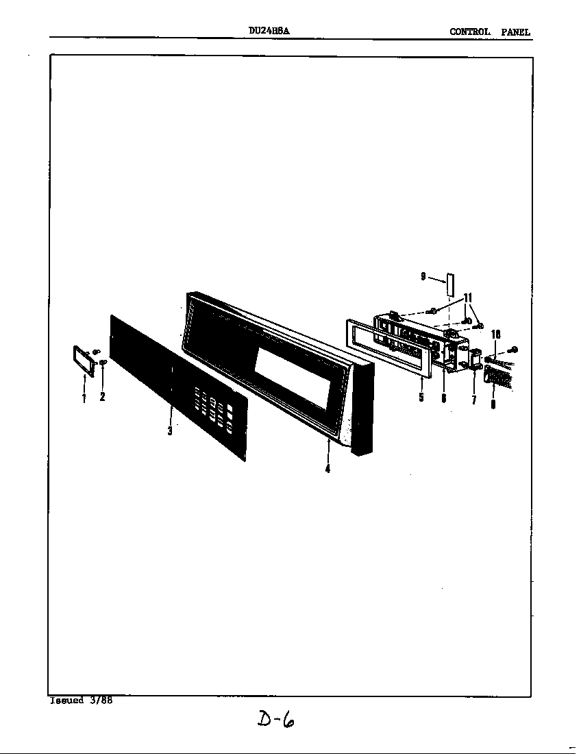 Maytag DU24H8A control panel diagram