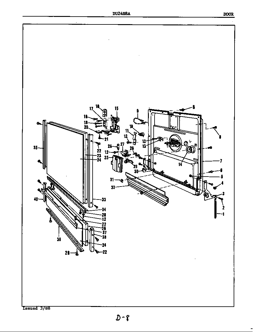 Maytag DU24H8A door diagram