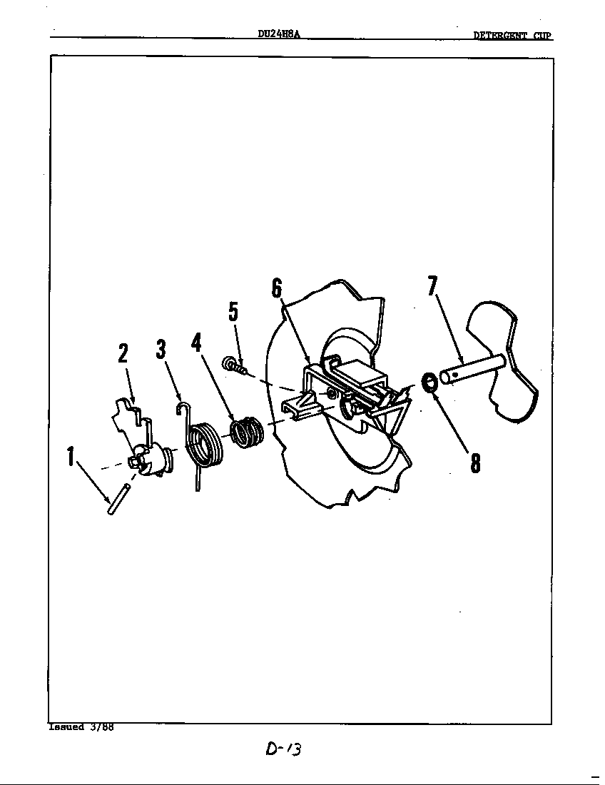 Maytag DU24H8A detergent cup diagram