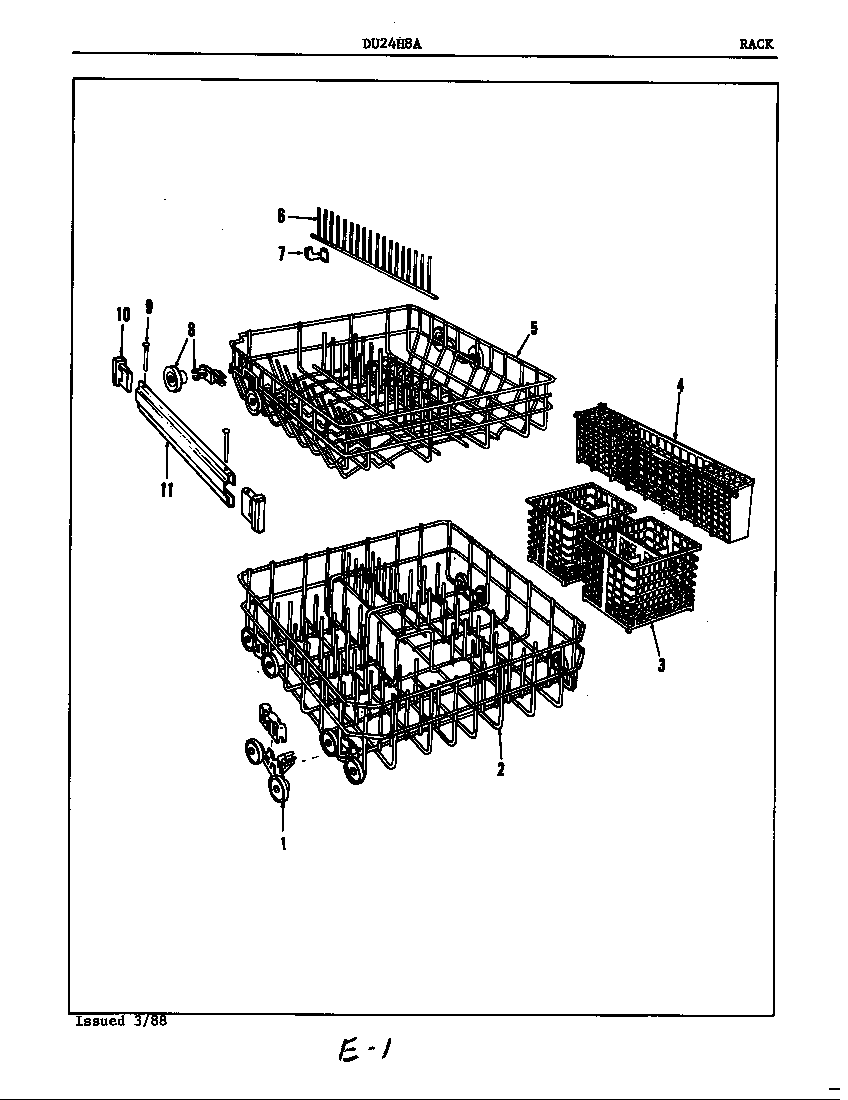 Maytag DU24H8A rack diagram