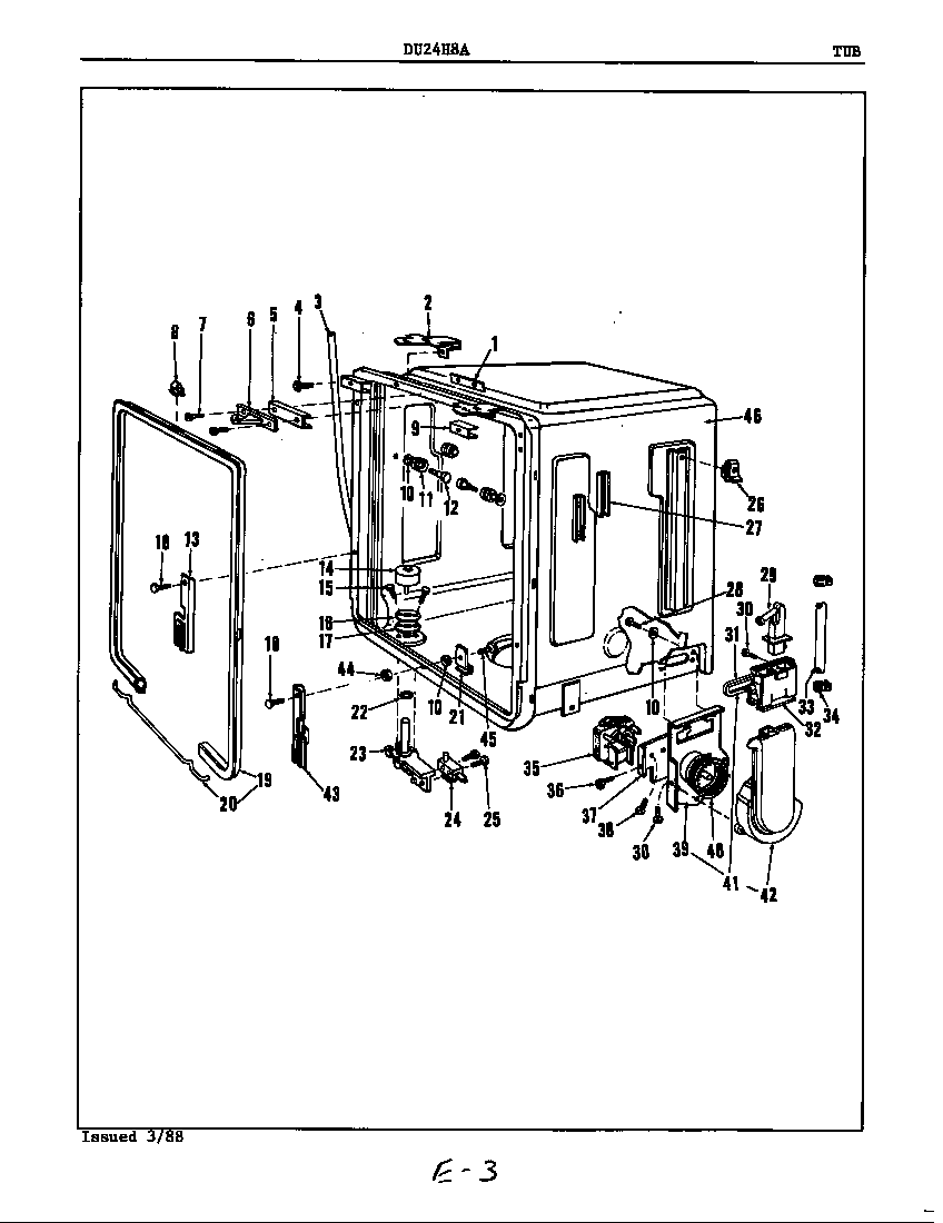 Maytag DU24H8A tub diagram