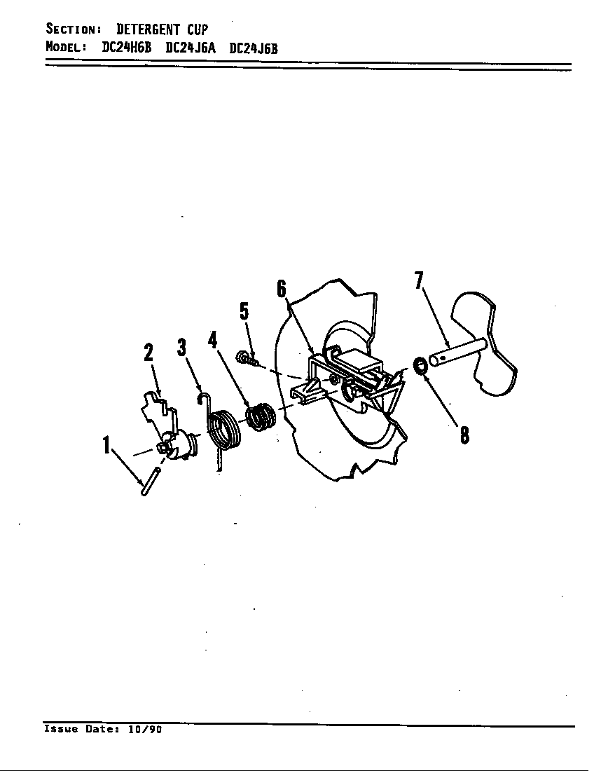 Maytag DC24J6 detergent cup (dc24h6b) (dc24j6a) (dc24j6b) diagram