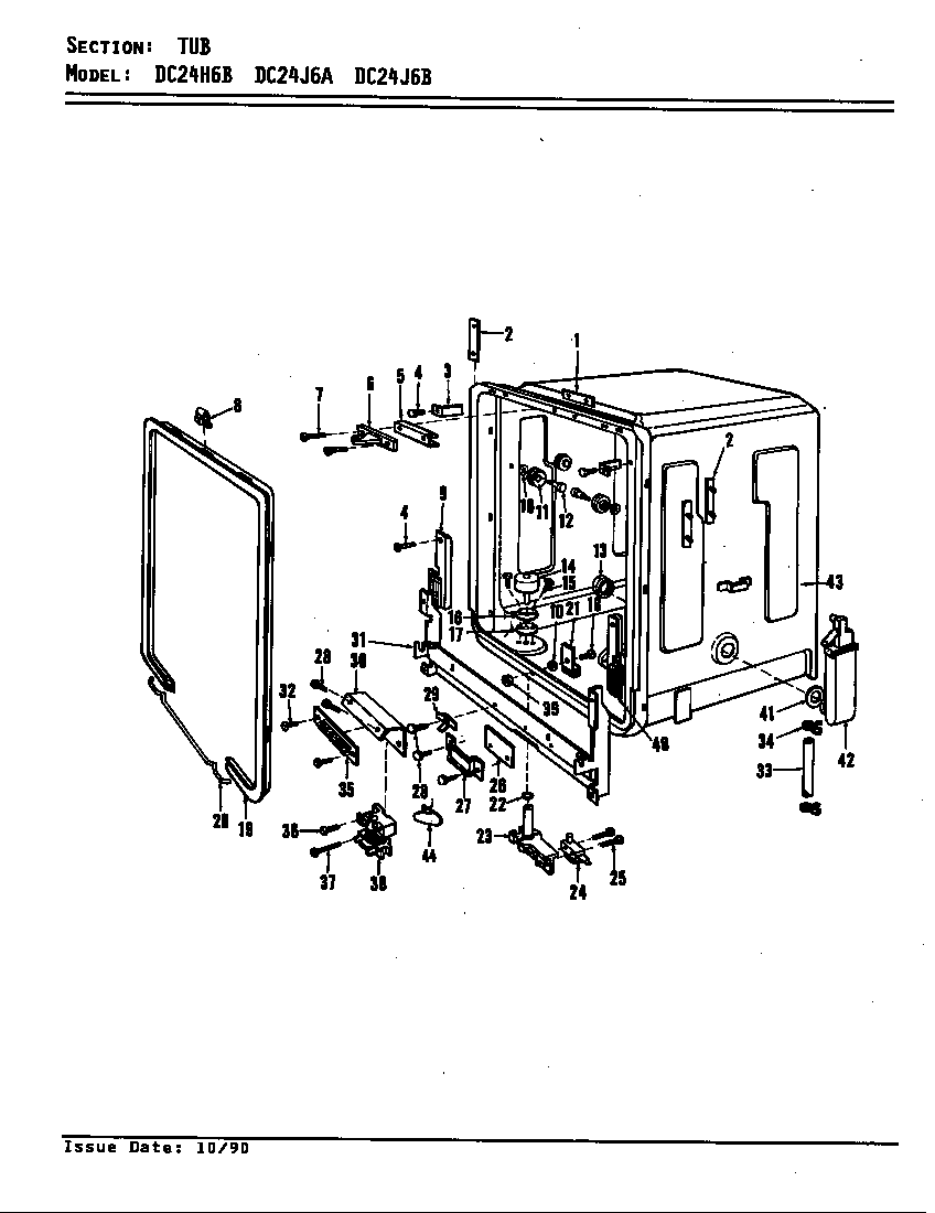 Maytag DC24J6 tub (dc24h6b) (dc24j6a) (dc24j6b) diagram