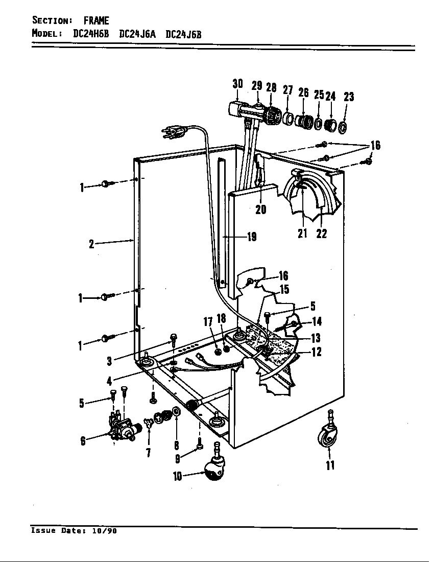 Maytag DC24J6 frame (dc24h6b) (dc24j6a) (dc24j6b) diagram