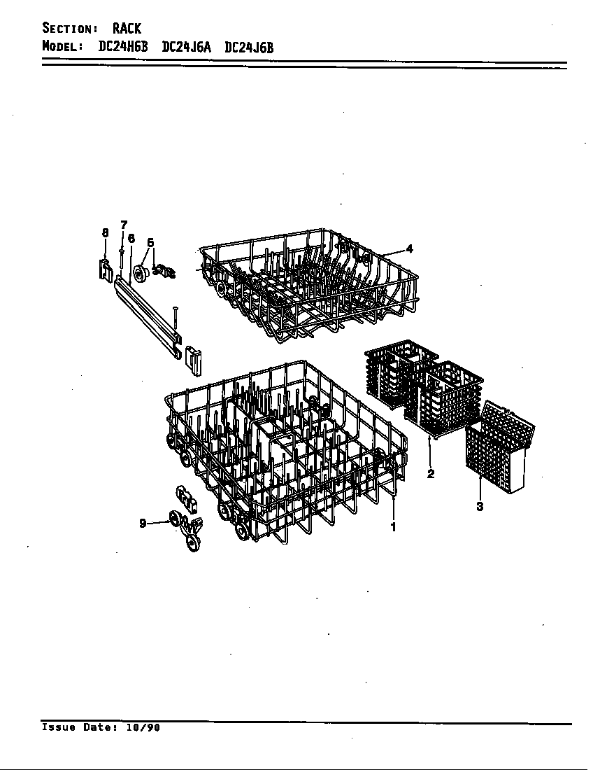 Maytag DC24J6 rack (dc24h6b) (dc24j6a) (dc24j6b) diagram