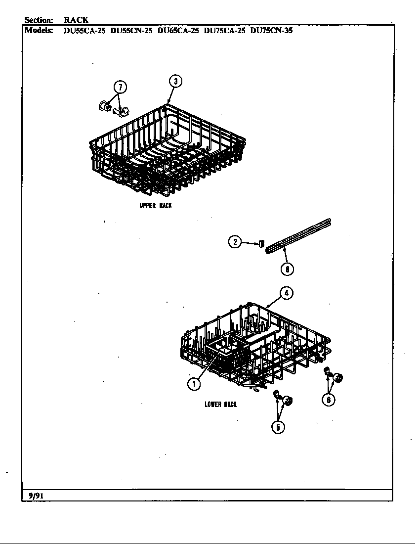 Magic Chef DU75CA-35 rack (du75ca/cn-35 du75ca-25) (du75ca-25) (du75ca-35) (du75cn-35) diagram