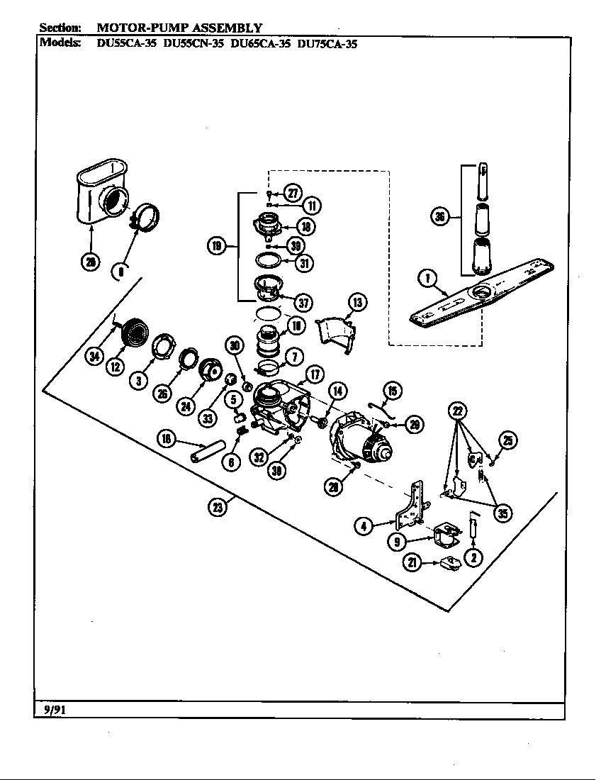 Magic Chef DU55CN-35 pump assembly diagram