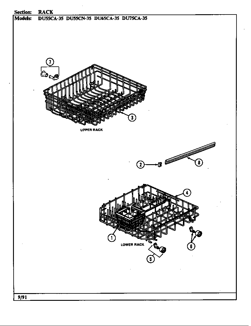 Magic Chef DU55CN-35 rack diagram
