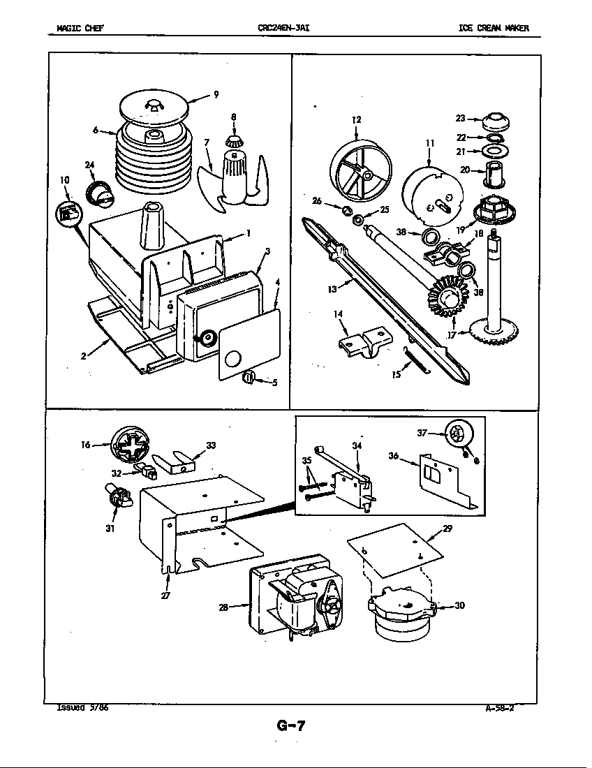 Magic Chef CRC24EA-3AI-5M75B ice cream maker diagram
