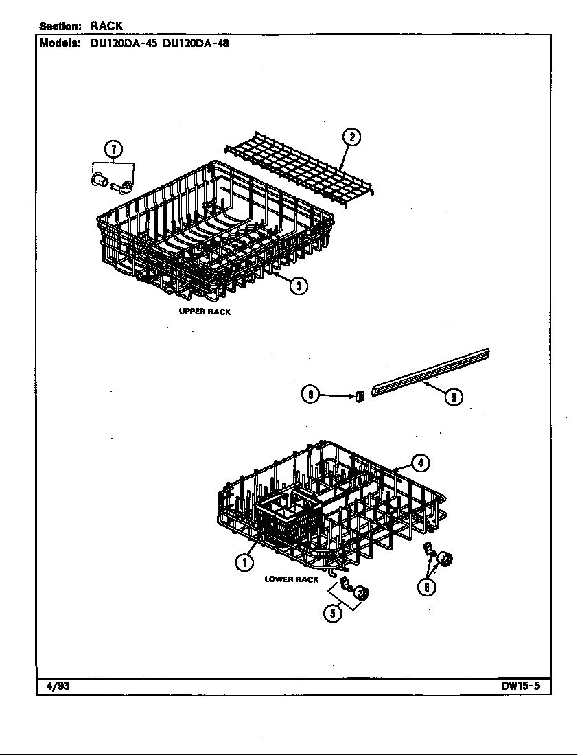 Magic Chef DU120DA-48 rack diagram