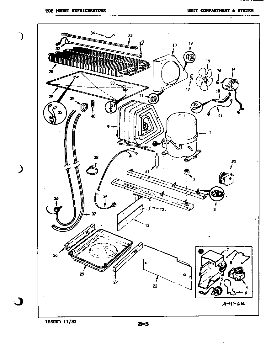 Magic Chef RB15CN-2AL/4D57A unit compartment & system diagram