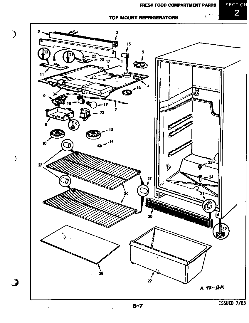 Magic Chef RB15CN-2AL/4D57A fresh food compartment diagram