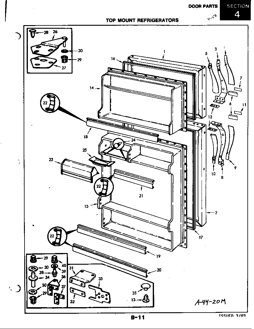 Magic Chef RB15CN-2AL/4D57A door parts diagram