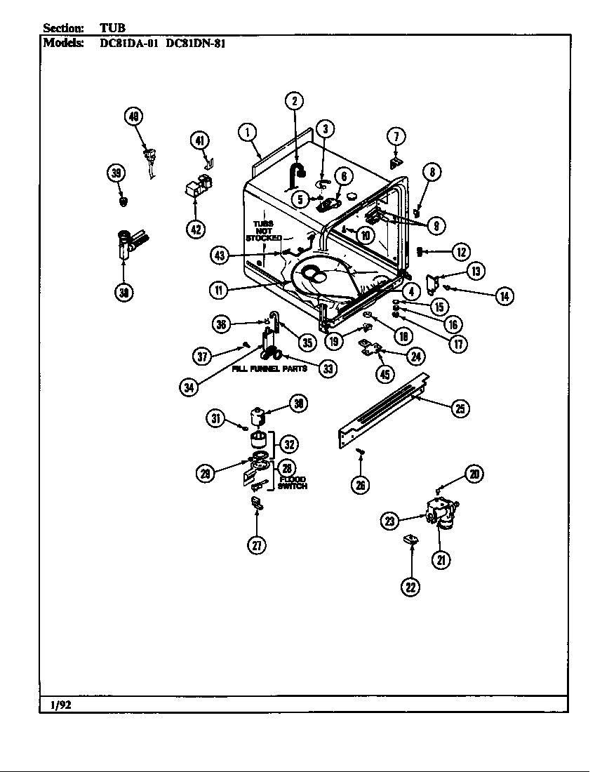 Magic Chef DC81DN-01 tub diagram
