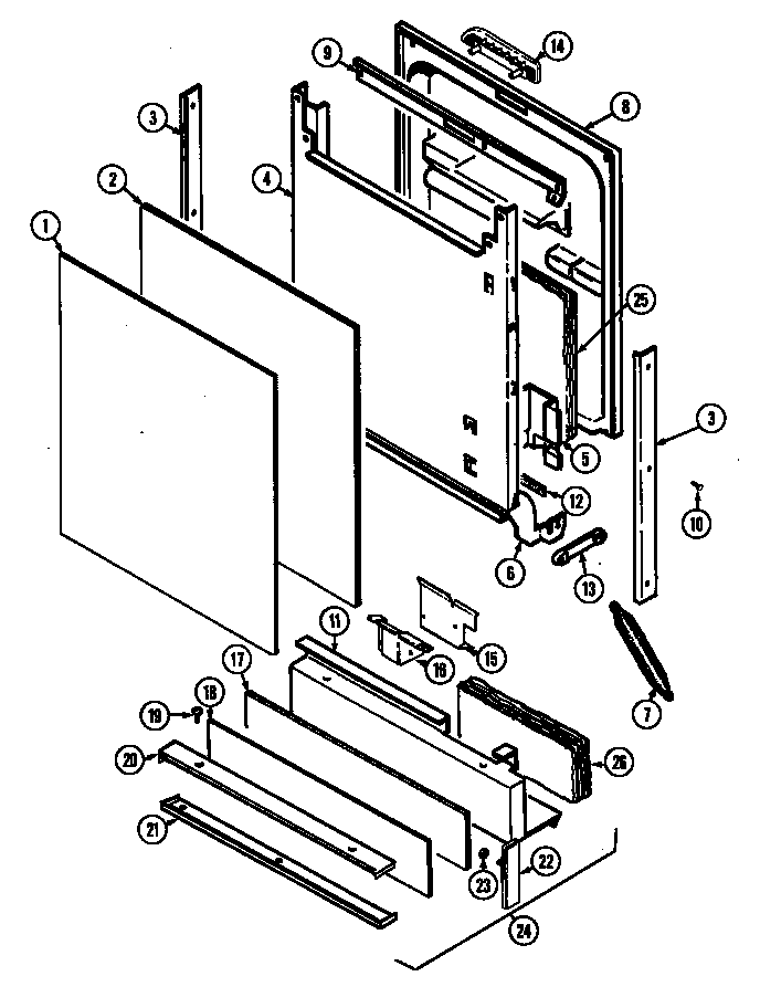 Magic Chef DC5J door diagram