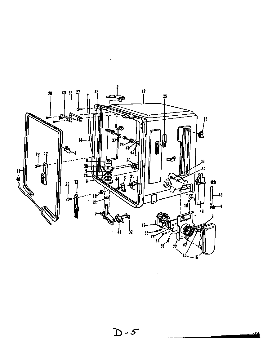 Magic Chef DU55A tub diagram