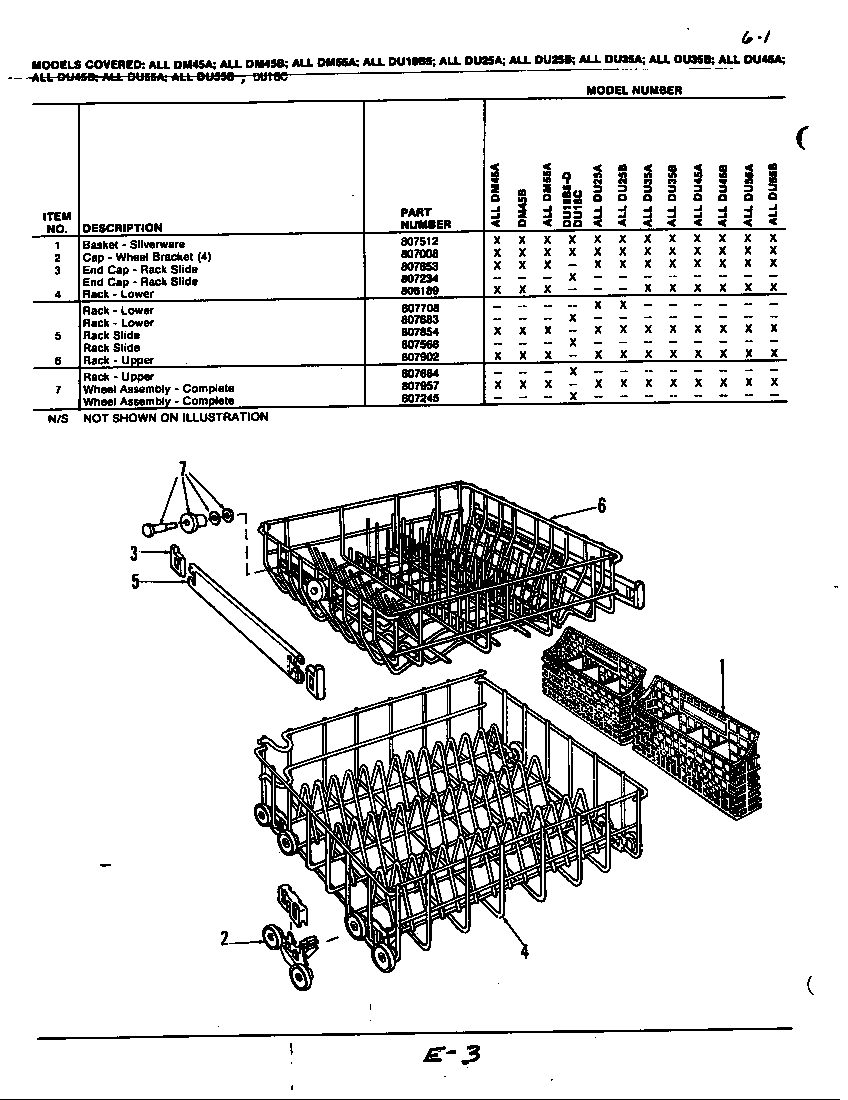 Magic Chef DU55A racks diagram